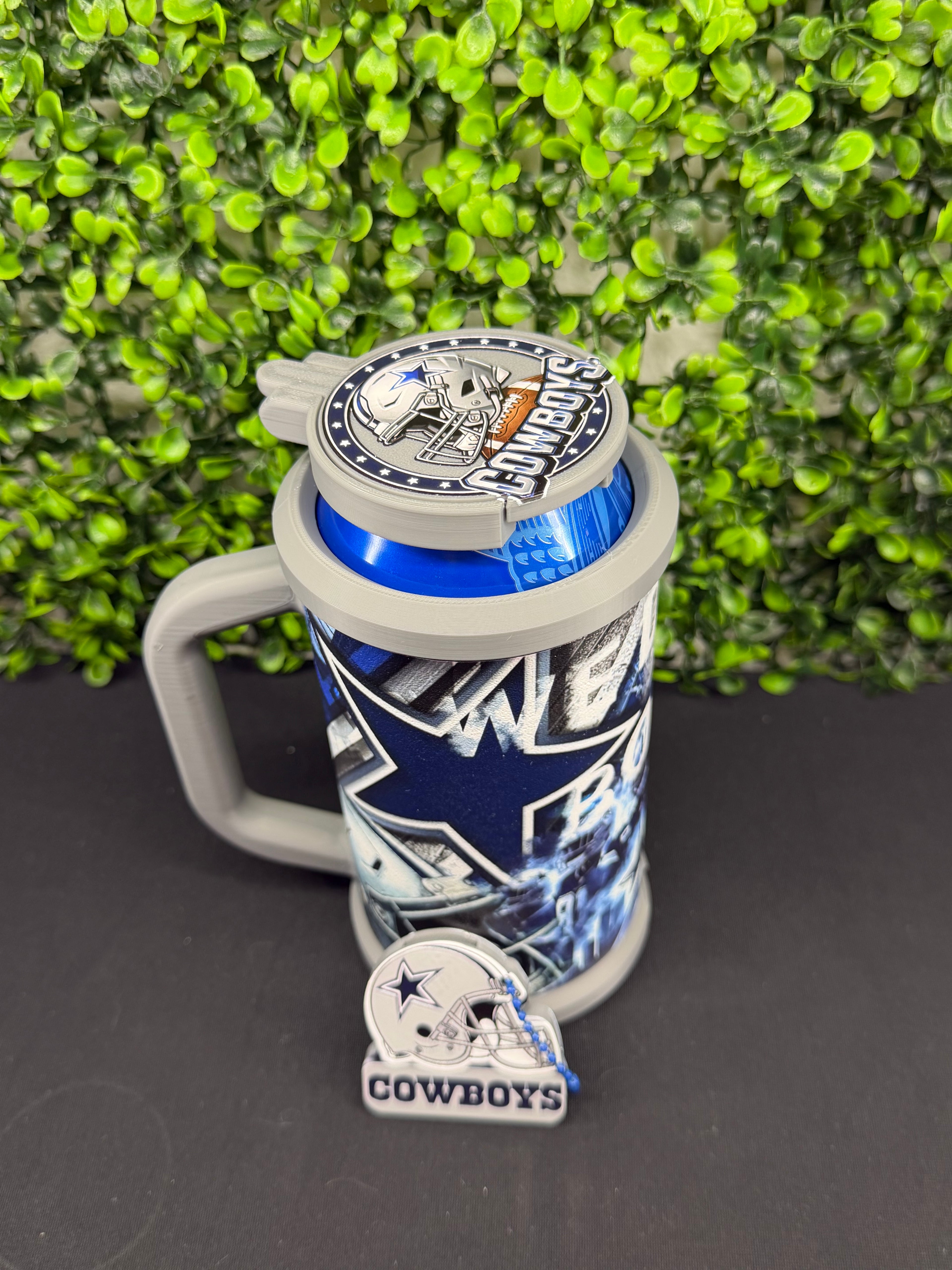 16oz can holder with lid and can opener